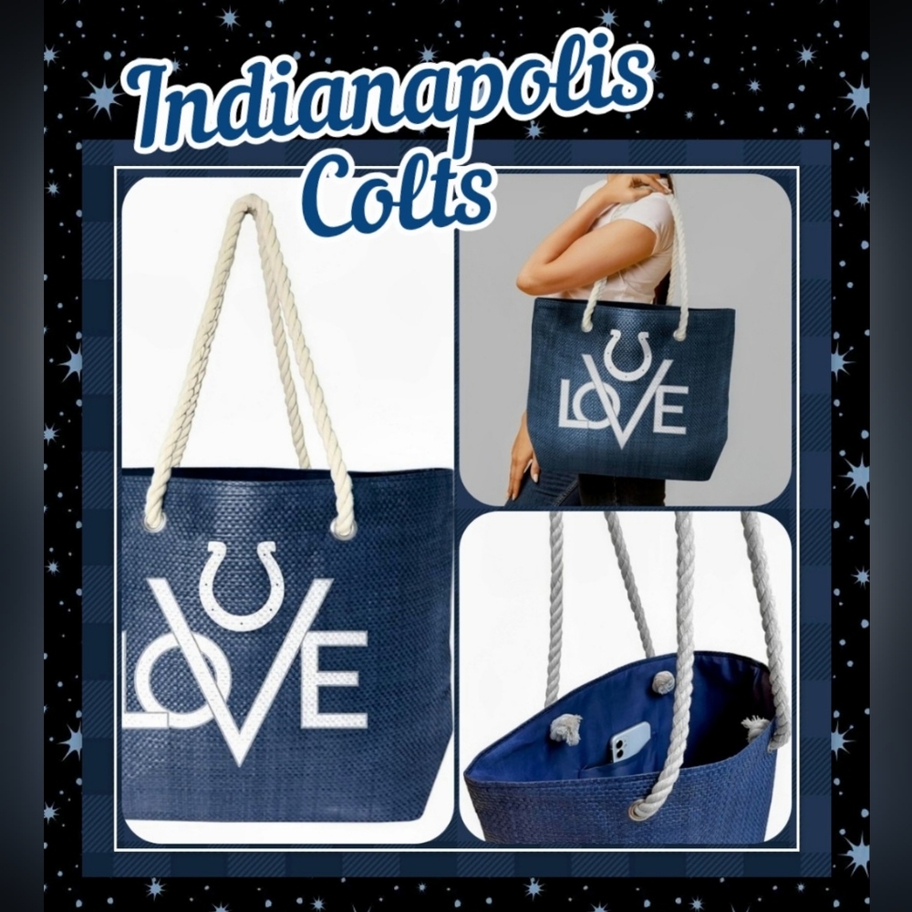 Indianapolis Colts, NWOT, Love, Rope Tote Bag
